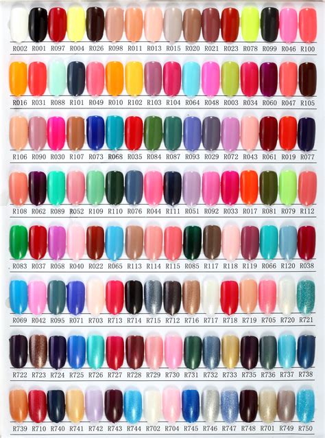 R S Nail Gel Polish Color Chart 1 Gel Polish Colors Gel Nail Polish