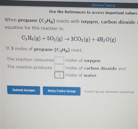 Solved When Propane C H Reacts With Oxygen Carbon Chegg