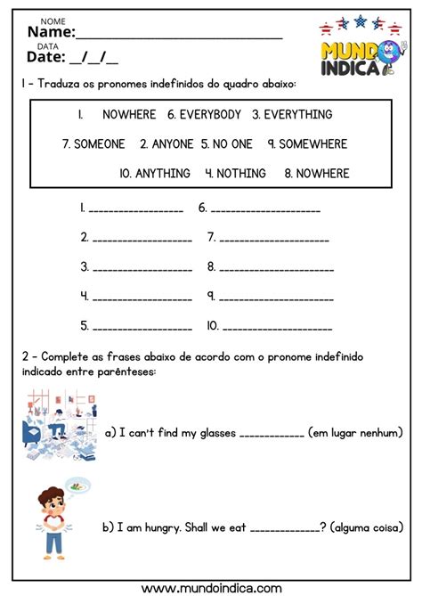 10 Atividades de Inglês para o 8 ano do Ensino Fundamental