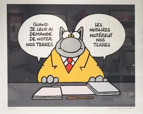 Philippe Geluck Le Chat Notaires notèrent sérigraphie Bandes