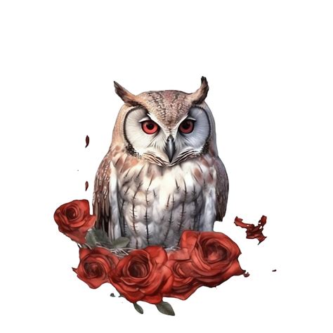 Premium Ai Image Gothic Owl Watercolor Illustration