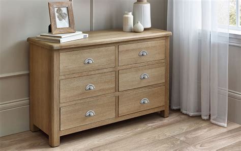 Memphis Limed Oak Drawer Wide Chest Julian Bowen Limited