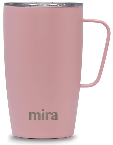 Mira Oz Coffee Mug With Handle Lid Stainless Steel Vacuum