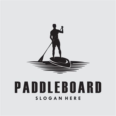 Man In Paddle Board Silhouette Logo Vector Design 11377906 Vector Art