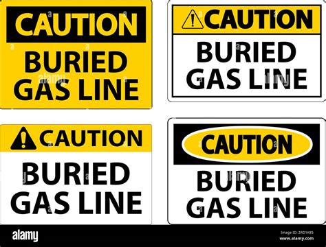 Caution Sign Buried Gas Line On White Background Stock Vector Image And Art Alamy