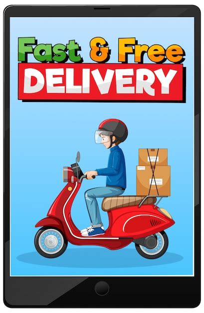 Free Vector Fast And Free Delivery Logo With Bike Man Or Courier