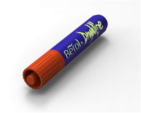 Berol dry marker pen - STEP / IGES - 3D CAD model - GrabCAD