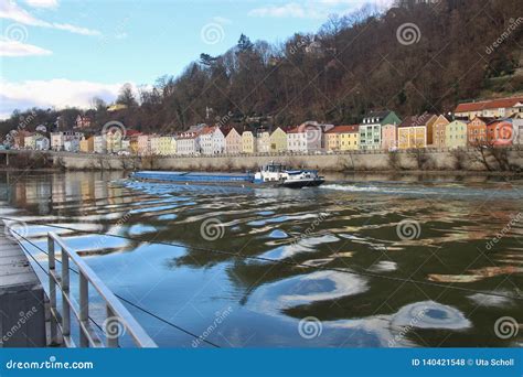 View of the Danube River. Passau, Germany- Editorial Stock Photo ...