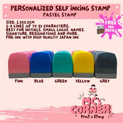 Personalized Stamp Pastel Self Inking Stamp Lazada Ph