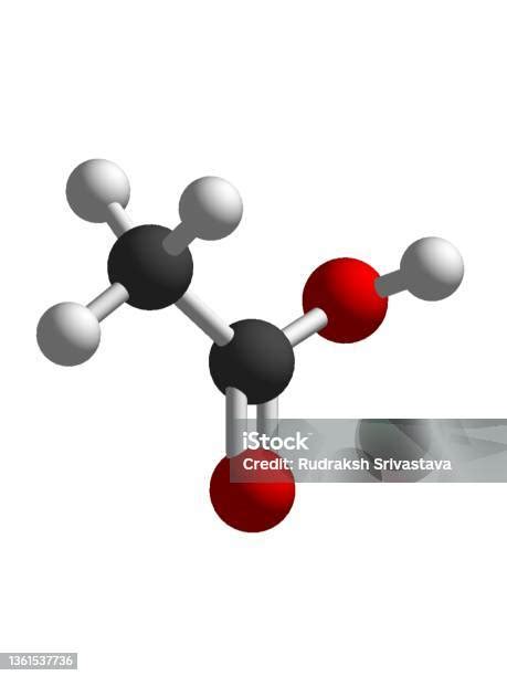 Acetic Acid Or Ethanoic Acid 3d Molecular Structure Isolated On White