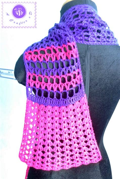 V Stitch Crochet Scarf | AllFreeCrochet.com