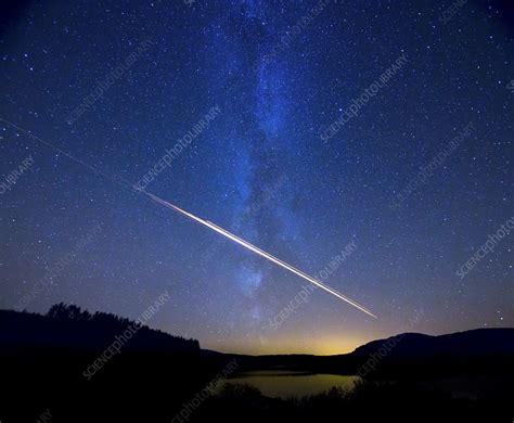 Meteor Track Over Scottish Loch Stock Image C0145602 Science