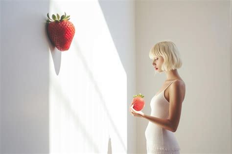 Premium Photo Strawberry Seduction Anonymous Femininity Illuminated