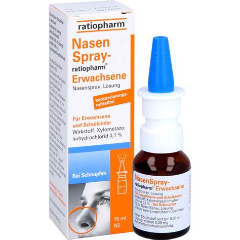 NASENSPRAY Ratiopharm Erwachsene Kons Frei 15 Ml Arzneimittel