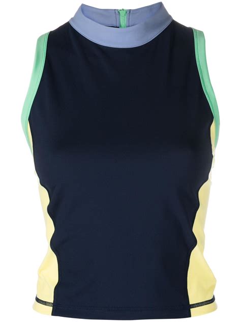 Sweaty Betty Power Zip Back Gym Vest In Blue Lyst Uk