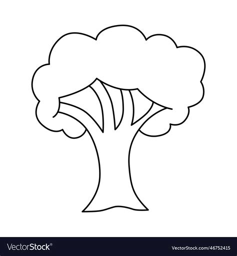 Tree cartoon coloring page for kids Royalty Free Vector