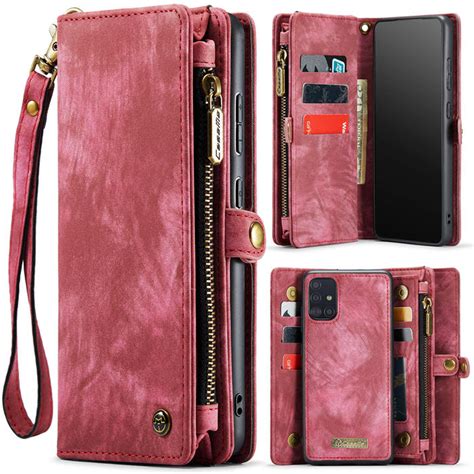 Caseme Samsung Galaxy A71 4g Wallet Case With Wrist Strap Red