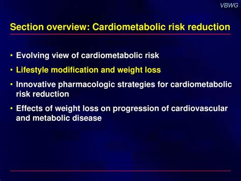 Section Overview Cardiometabolic Risk Reduction Ppt Download