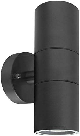 Long Life Lamp Company Black Stainless Steel Double Wall Light Ip Up