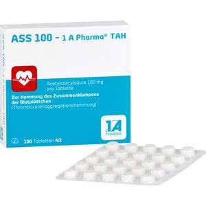 ASS 100 1A Pharma TAH Tabletten 100 St Frau Themen Meine Zabo Apotheke