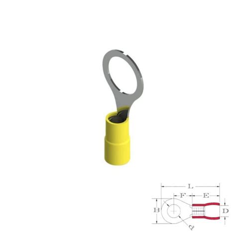 TERMINAL PREAISLADO REDONDO 6MM AMARILLO 8 5 DIAM INTER Conectrol