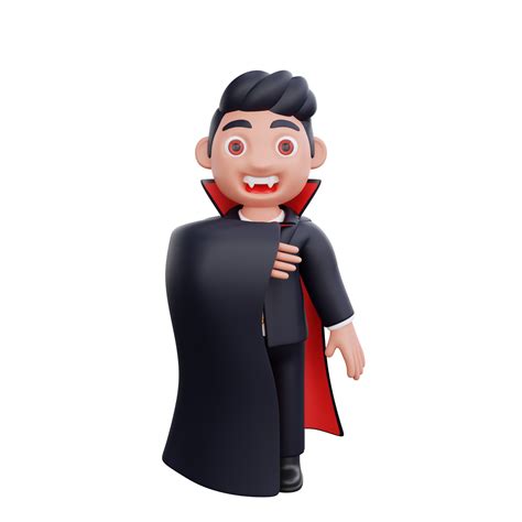 3d cute Vampire hiding behind cape halloween design 29436168 PNG