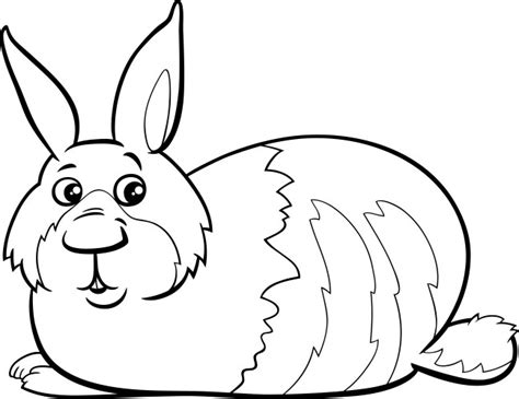 Cartoon dwarf rabbit standing up coloring page Vector Image