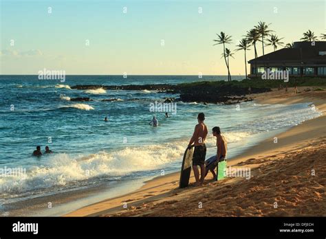 Surfing At Poipu Beach Kauai