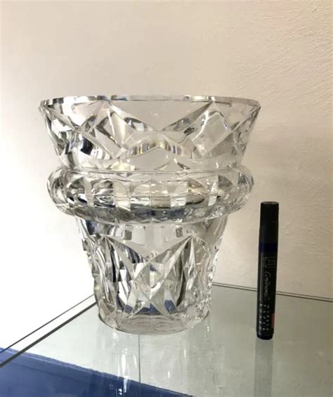 Grand Vase En Cristal Taill Estampill Baccarat Cm Sign Fleurs