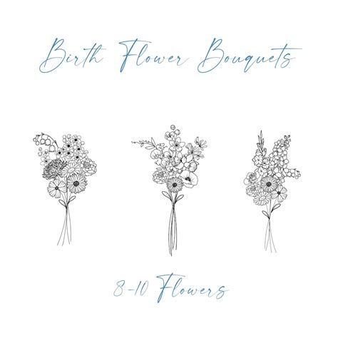 Birth Flower Tattoo Birth Flower Tattoo Bouquet Birth Month Flower ...