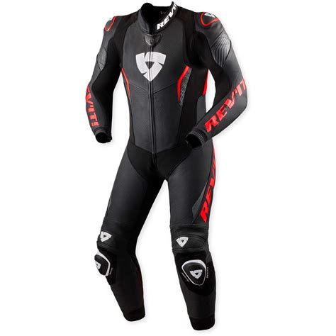 Rev'it Argon 3 One-Piece Motorcycle Suit Black Neon Red For Sale Online