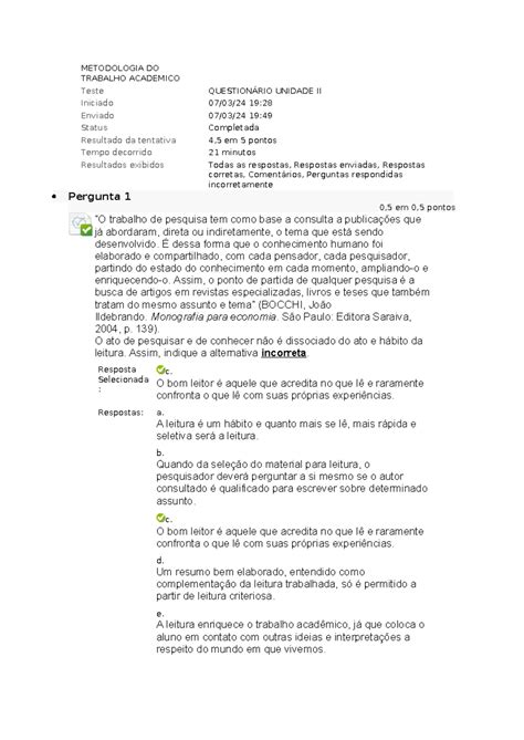 Metodologia Do Trabalho Academico Ii Metodologia Do Trabalho