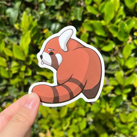 Red Panda Butt Vinyl Sticker Cute Kawaii Laptop Stickers - Etsy