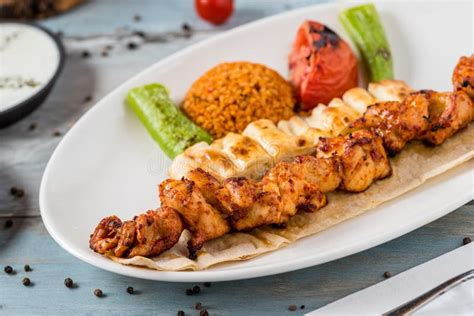 Traditional Turkish Grilled Chicken Shish Kebab Stock Photo Image Of