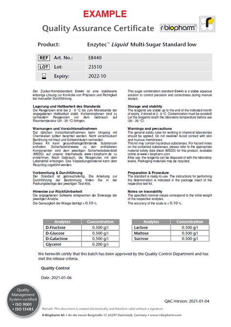 Enzytec™ Multi Sugar Standard Low And High Food And Feed Analysis