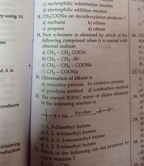 The Correct Iupac Name Of Alkane Obtained In The Following Reaction Is 11