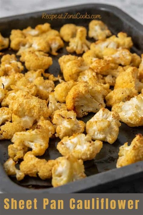 Oven Roasted Sheet Pan Cauliflower For Two 25 Min Zona Cooks