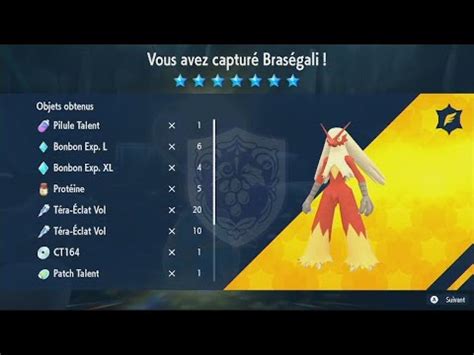 Pokémon écarlate violet méthode pour battre Braségali en solo raid 7