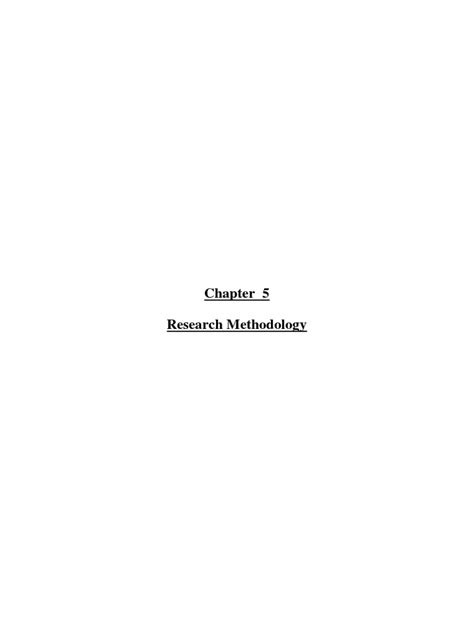 Chapter 5 Research Methodology | PDF | Sampling (Statistics) | Behavior
