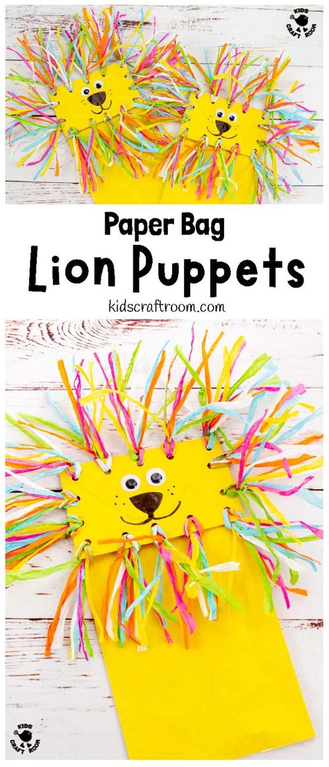 Paper Bag Lion Puppet Craft - Kids Craft Room