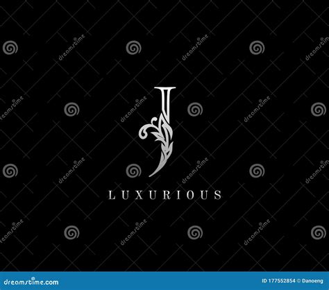 A Letra J Inicial De Luxo Prateado Floresce O Logotipo Do Monograma De