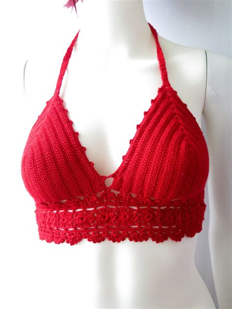 Crochet Halter Bikini Top Crochet Swimwear Swimsuit Bikini