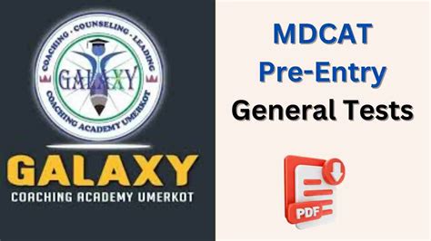 Galaxy Academy MDCAT Pre Entry General Tests Medico Engineer