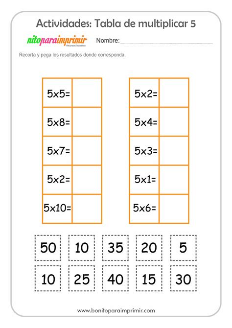 Tabla De Multiplicar Del 5 Bonito Para Imprimir Kulturaupice Porn Sex