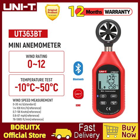 UNI T UT363 UT363S UT363BT Mini Split Anemometer Bluetooth Airflow