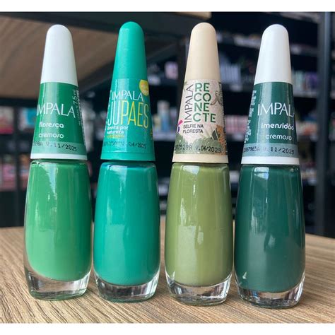Esmaltes Verdes Da Impala - Kit Esmaltes Tons de Verde Impala | Shopee Brasil