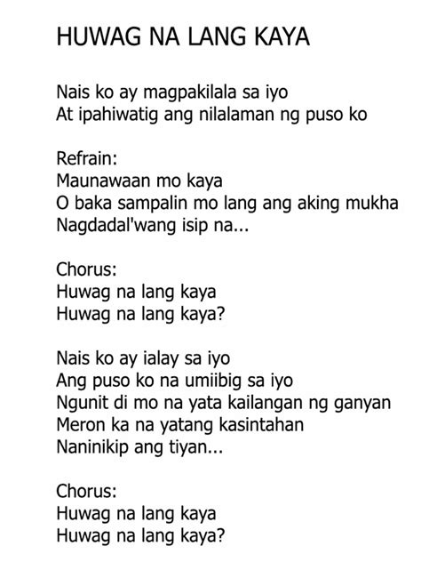 Wag Na Lang Kaya Chords | Music Chord List