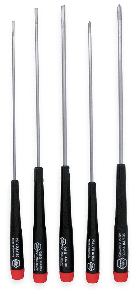 Wiha 5 Pieces Phillipsslotted Tip Precision Screwdriver Set 2mpk5