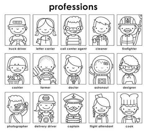 Premium Vector Professions Vector Illustration Set In English