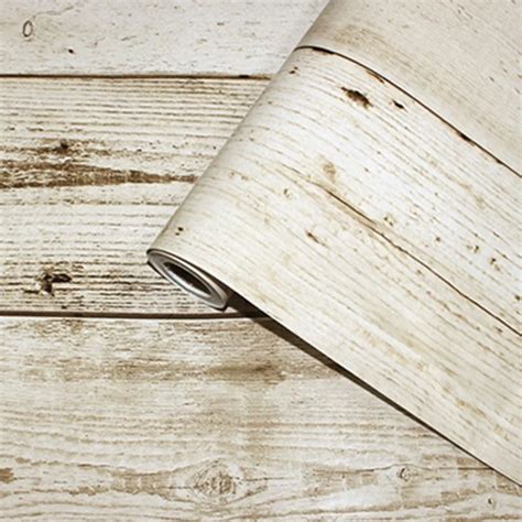 White Wash Wood Wallpaper | Peel and Stick Wood Grain Wallpaper ...